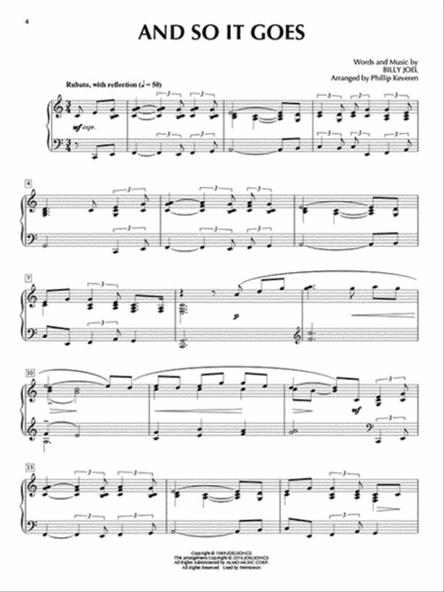 Billy Joel for Classical Piano Piano Solo scores gallery preview page 3