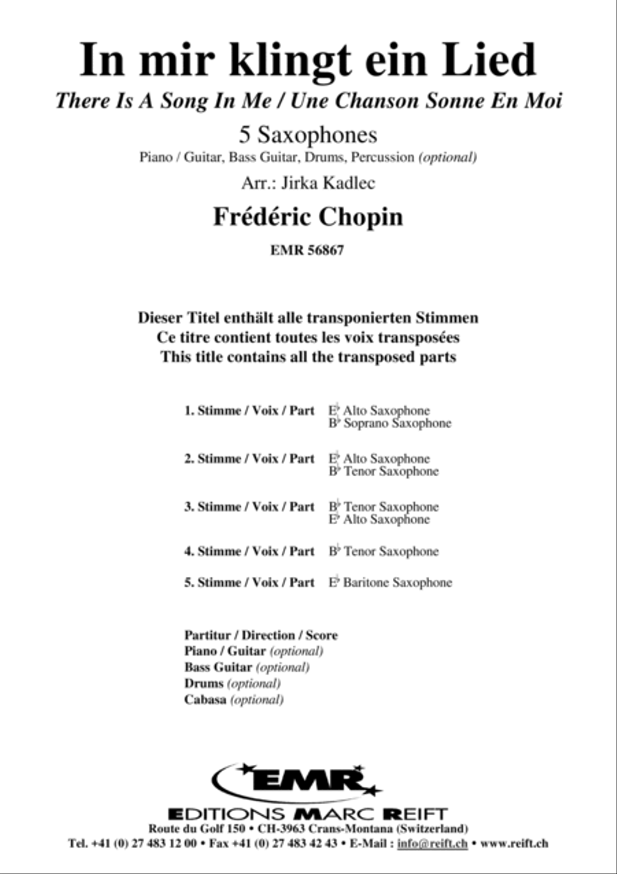 In mir klingt ein Lied Saxophone Quintet scores gallery preview page 2