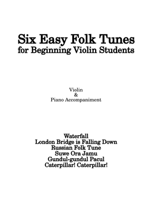 Book cover for Six Folk Tunes for Beginning Violin Students