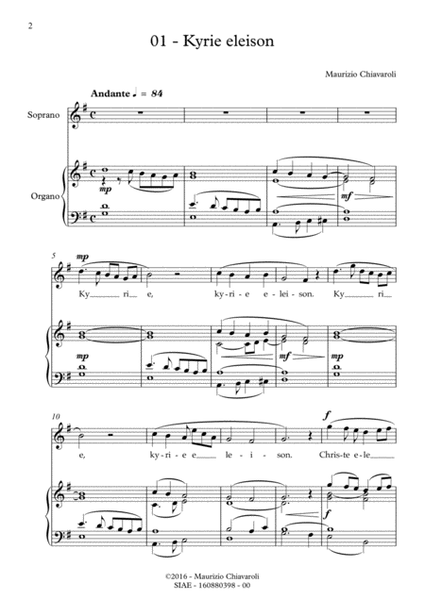 Missa brevis per soprano e organo