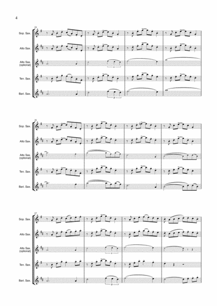 Amazing Grace Goes Latin (Saxophone Quartet / Quintet) - Score image number null