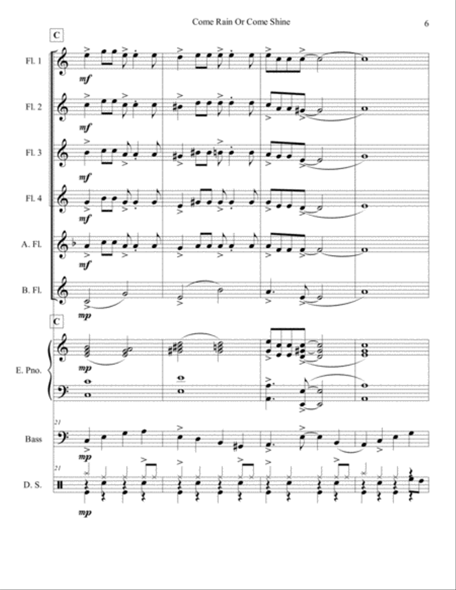 Come Rain Or Come Shine Woodwind Ensemble scores gallery preview page 6