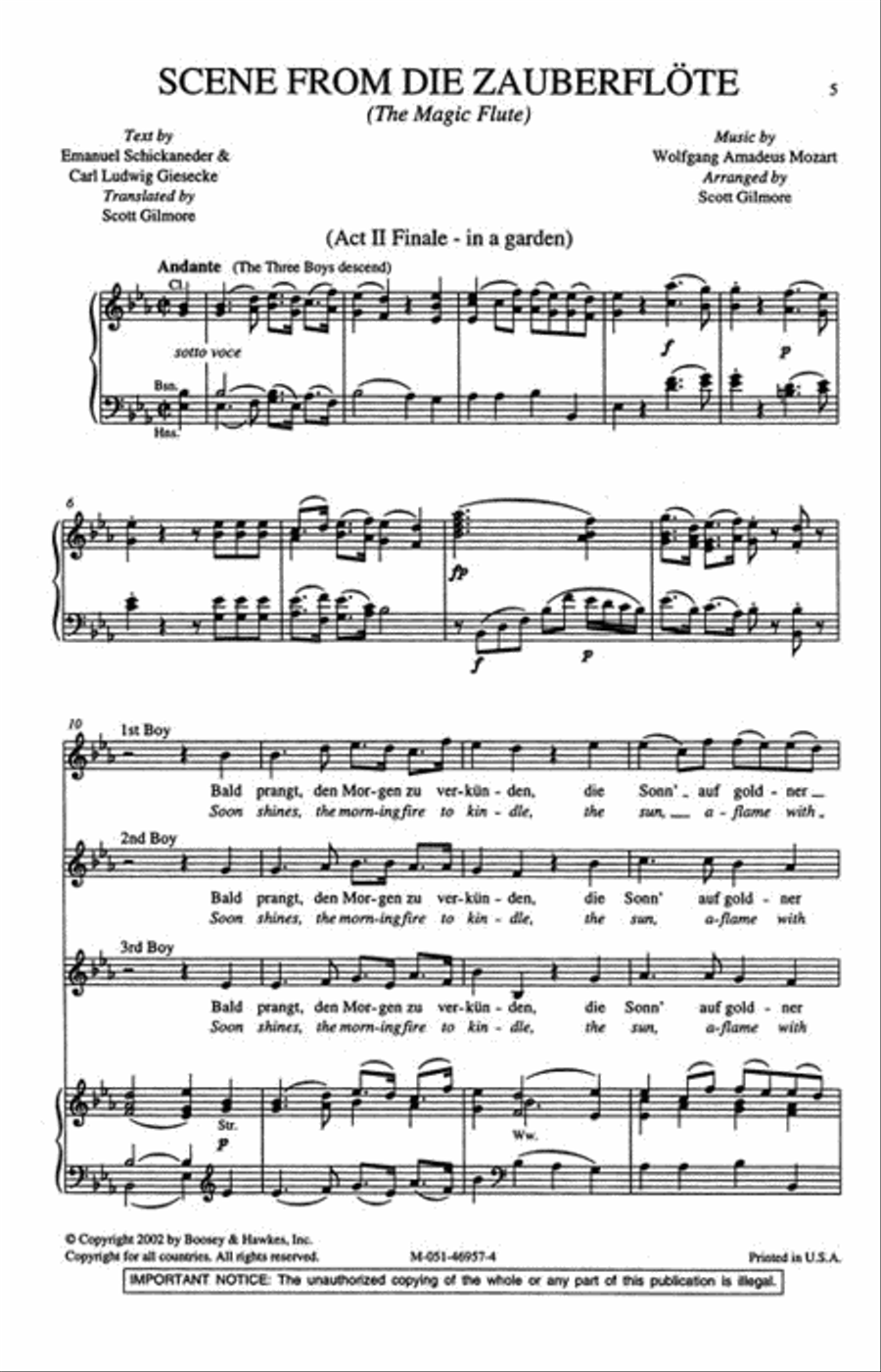 Scene from Die Zauberflöte 4-Part scores gallery preview page 2