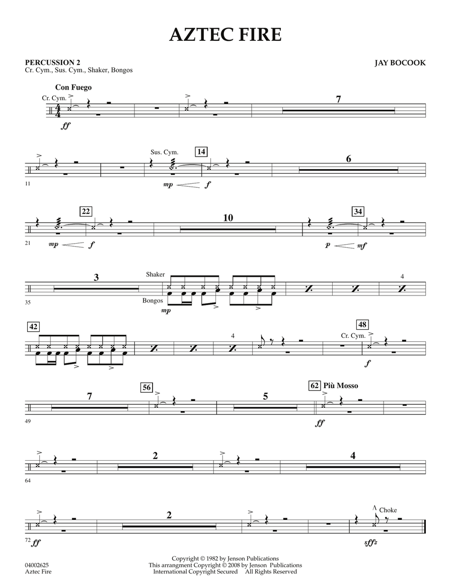 Aztec Fire - Percussion 2 Concert Band scores gallery preview page 1