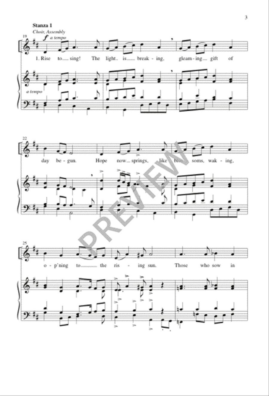 Rise to Sing! The Light Is Breaking 4-Part scores gallery preview page 3