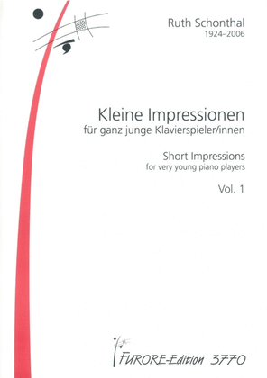 Book cover for Short impressions for very young piano students vol. 1