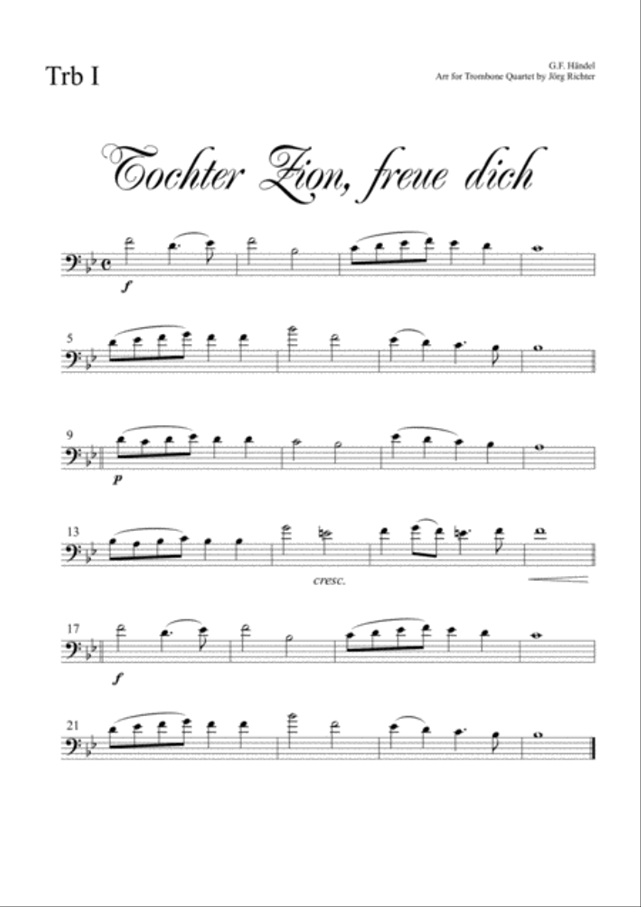 Zion's Daughter for Trombone Quartet Brass Quartet scores gallery preview page 4