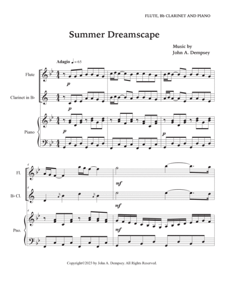 Summer Dreamscape (Trio for Flute, Clarinet and Piano) image number null