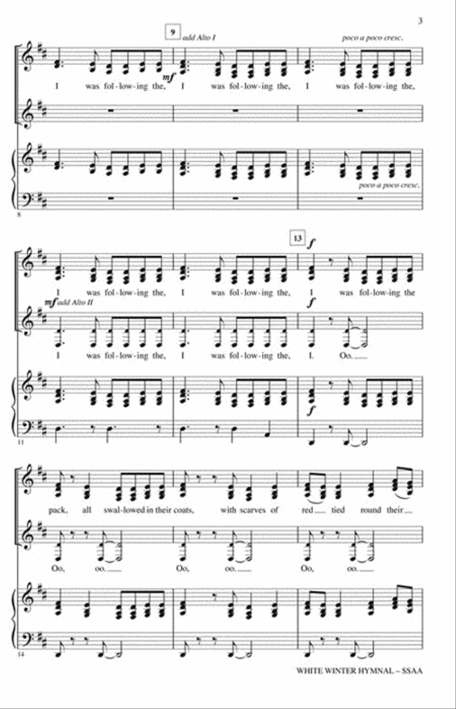 White Winter Hymnal SSAA scores gallery preview page 3