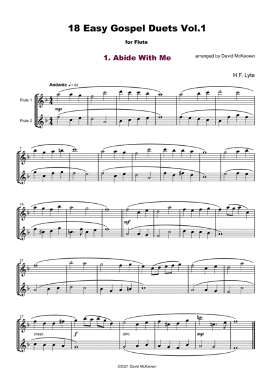 18 Easy Gospel Duets Vol.1 for Flute Flute Duet scores gallery preview page 3