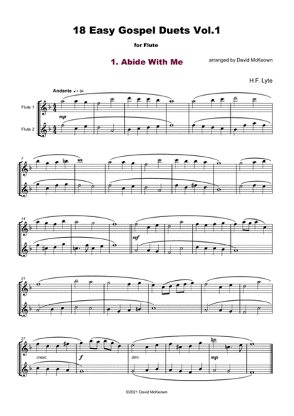 18 Easy Gospel Duets Vol.1 for Flute by Various Flute Duet - Digital Sheet Music