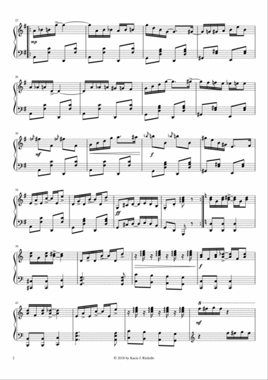 Rickells' Rag - Piano Solo Piano Solo scores gallery preview page 2