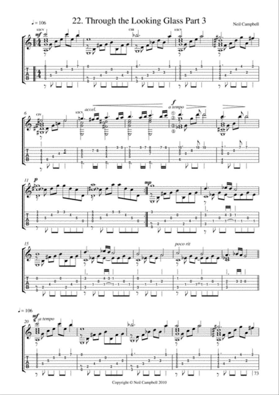 Through the Looking Glass 3 Classical Guitar scores gallery preview page 1