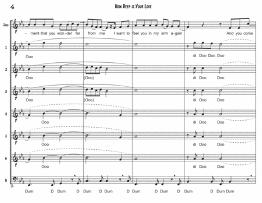 How Deep Is Your Love TTBB scores gallery preview page 5