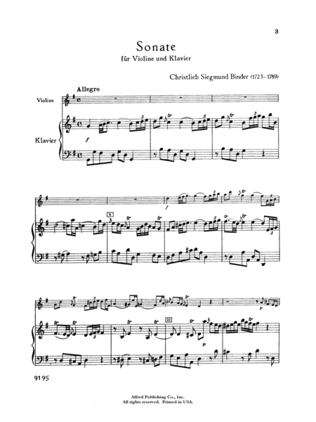 Binder: Sonata in G Major