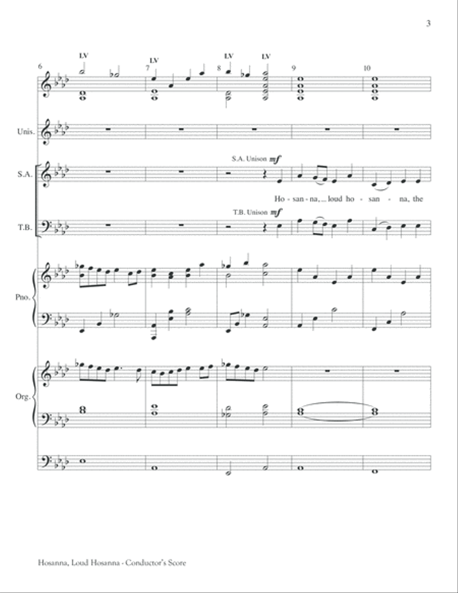 Hosanna, Loud Hosanna Hosanna, Loud Hosanna 4-Part scores gallery preview page 4