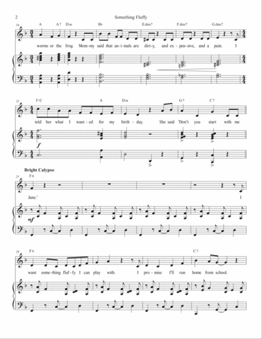Something Fluffy Piano, Vocal, Guitar scores gallery preview page 2