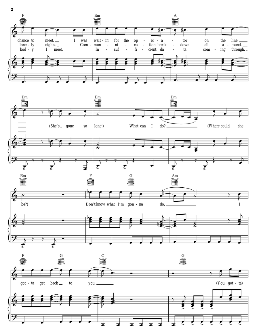 Sweet Talkin' Woman Piano, Vocal, Guitar scores gallery preview page 2