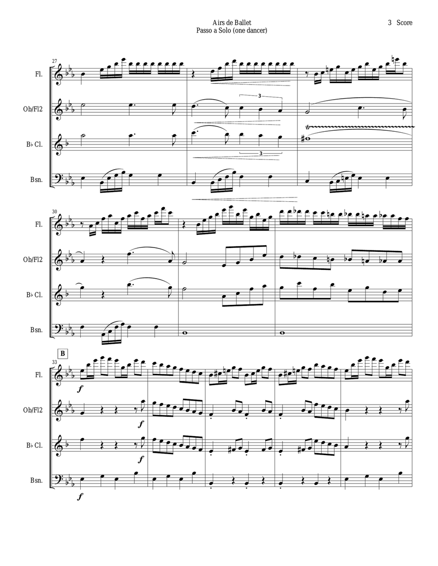 Verdi - Ballet Music for flexible woodwind quartet (Jerusalem, Act III - Passo a Solo) Woodwind Quartet scores gallery preview page 4