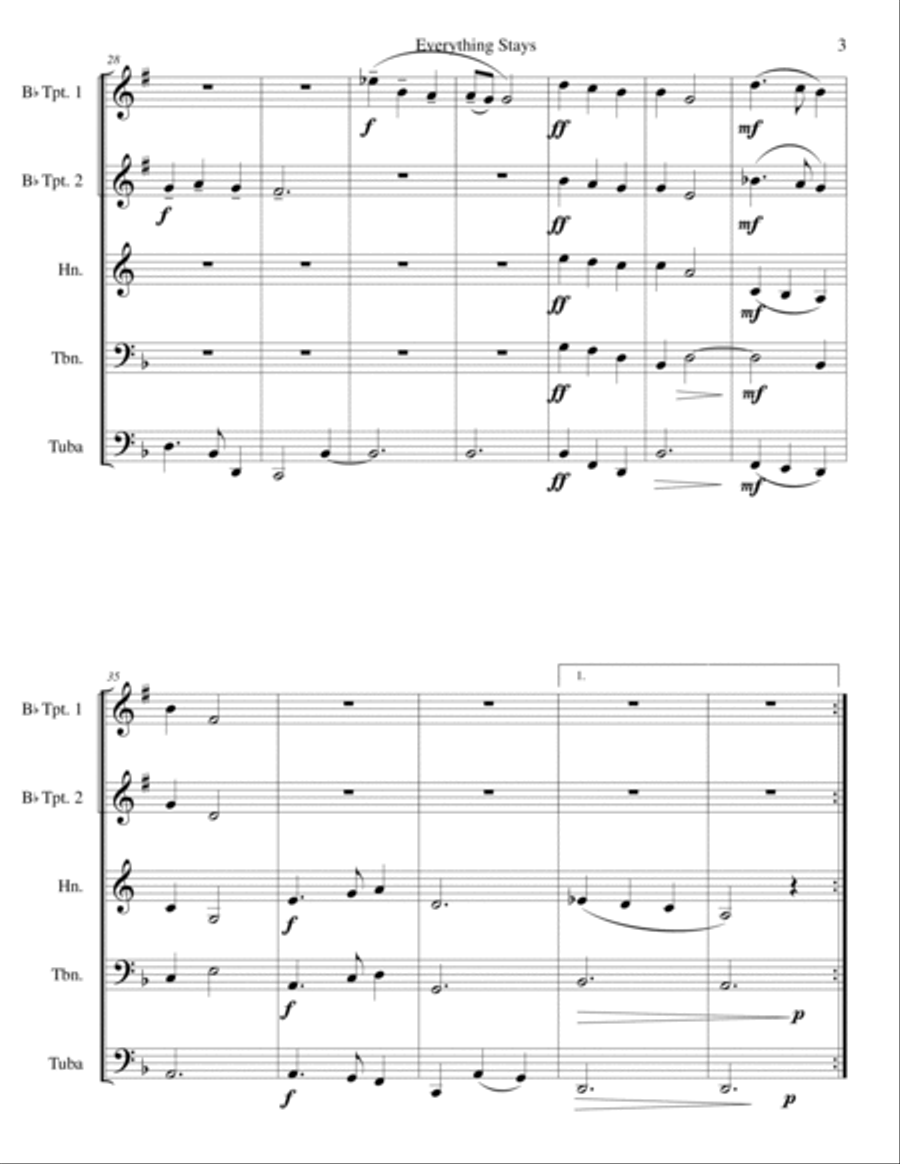 Everything Stays Brass Ensemble scores gallery preview page 4