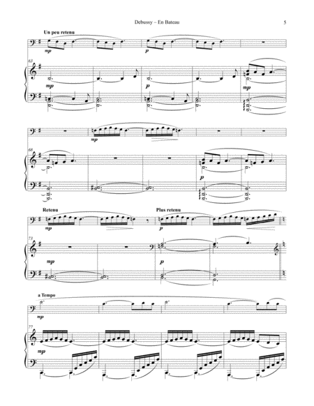 En Bateau from Petite Suite for Euphonium and Piano accompaniment