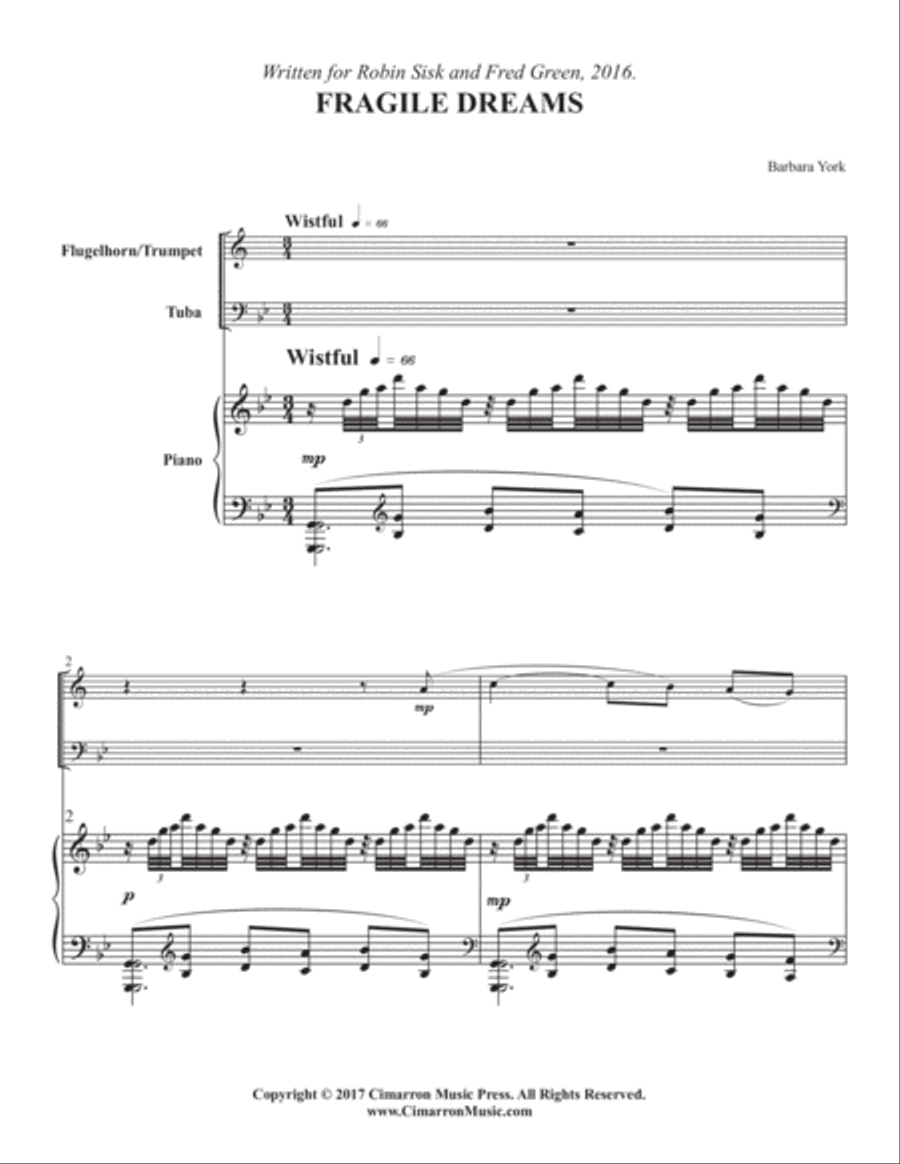 Fragile Dreams Flugelhorn scores gallery preview page 2