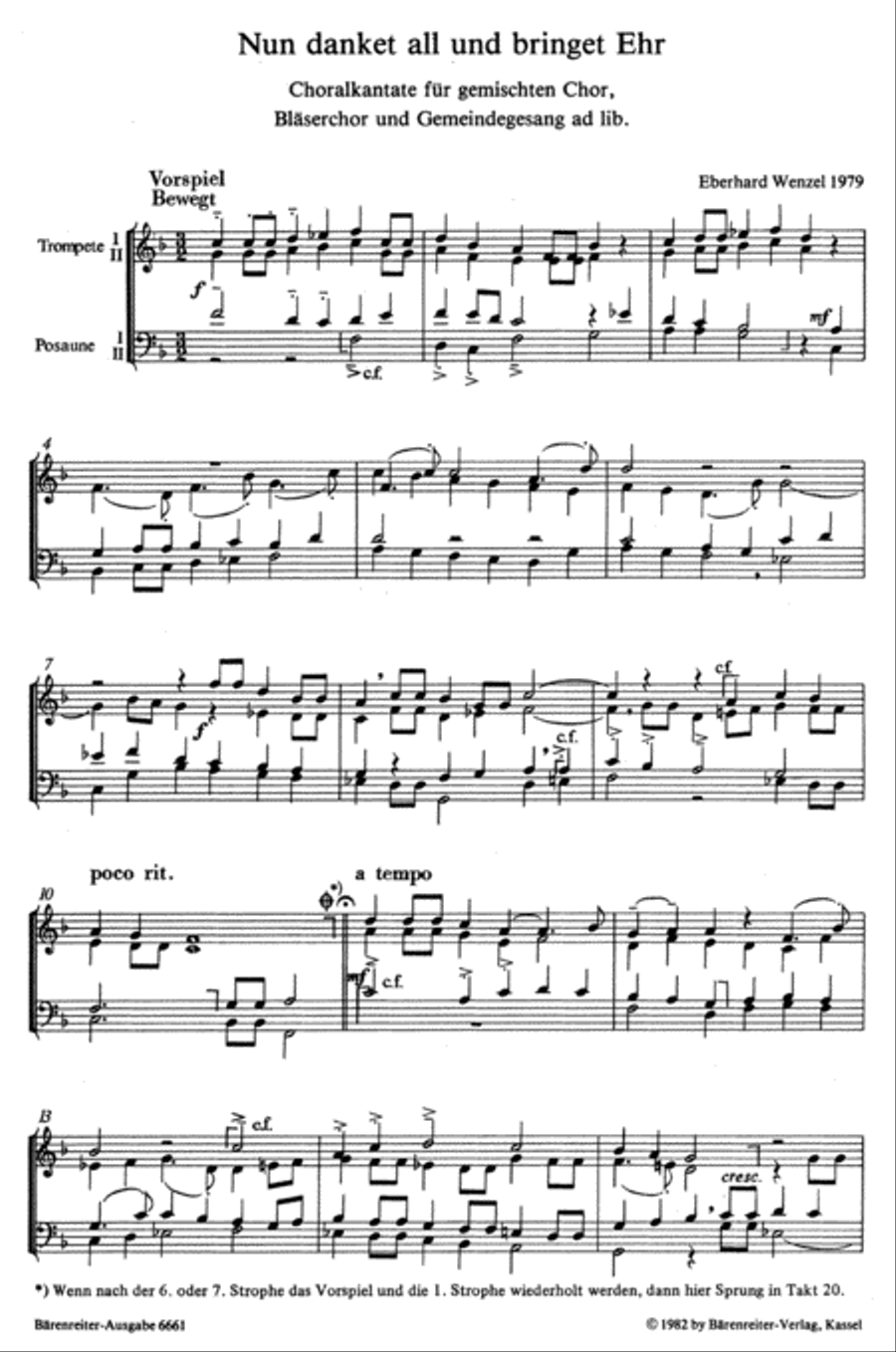 Nun danket all und bringet Ehr 4-Part scores gallery preview page 2
