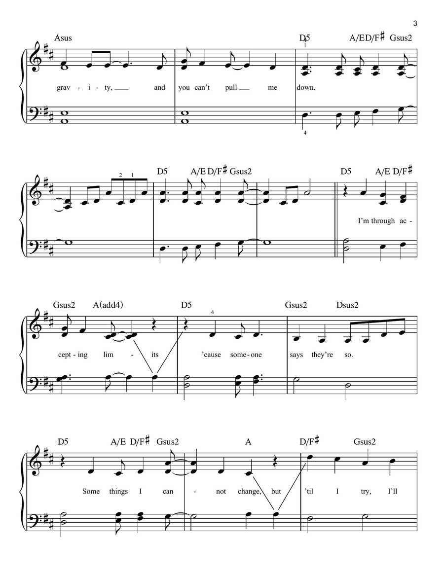 Defying Gravity (from Wicked) Easy Piano scores gallery preview page 3