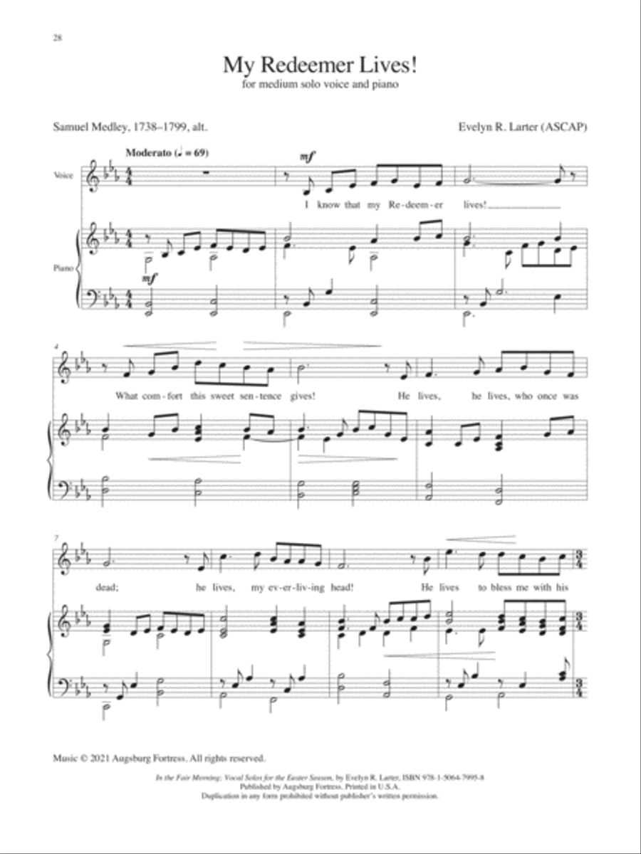 Children of the Heavenly Father: Three Swedish Folk Hymns for Medium Solo Voice Medium Voice scores gallery preview page 10