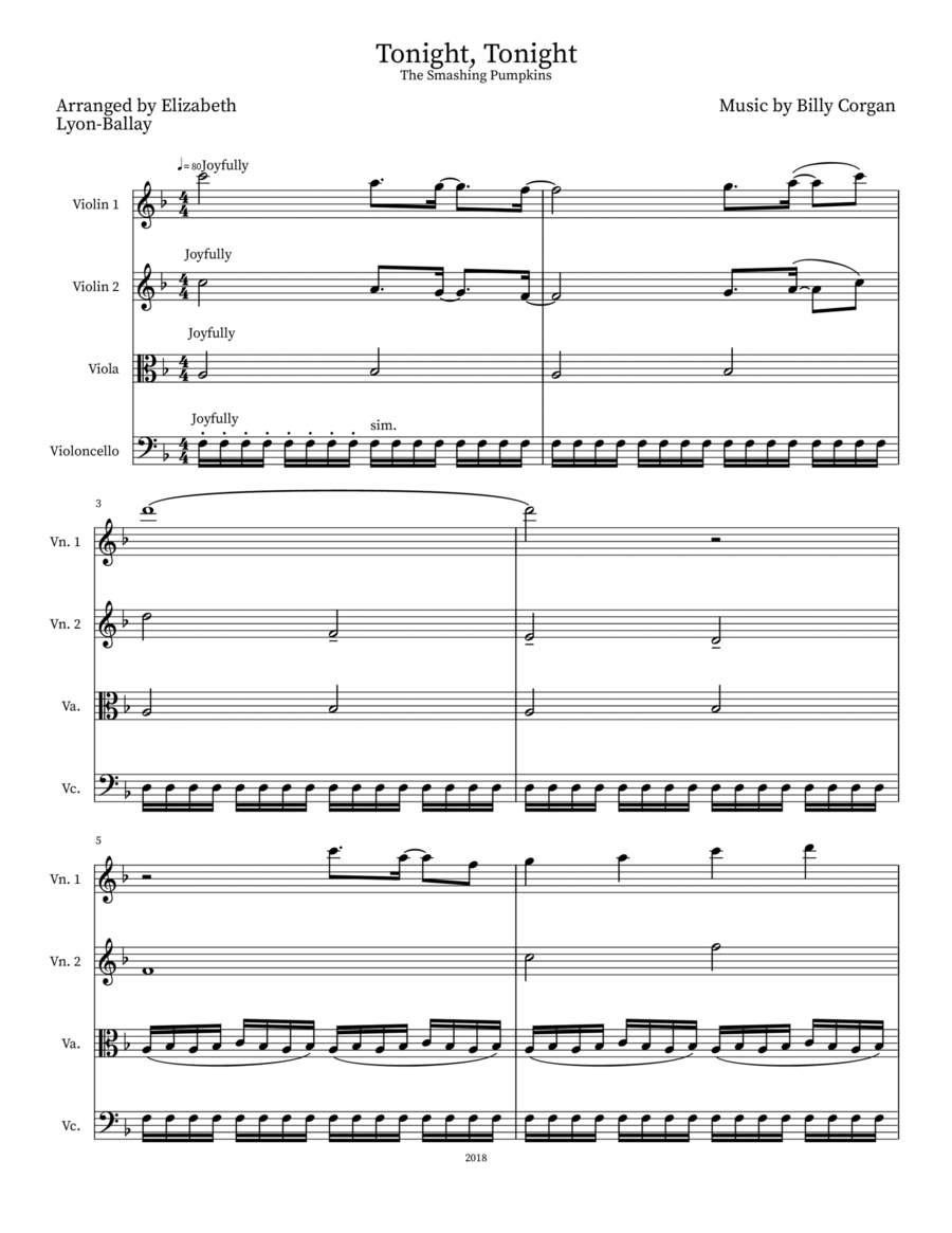Tonight, Tonight Small Ensemble scores gallery preview page 1
