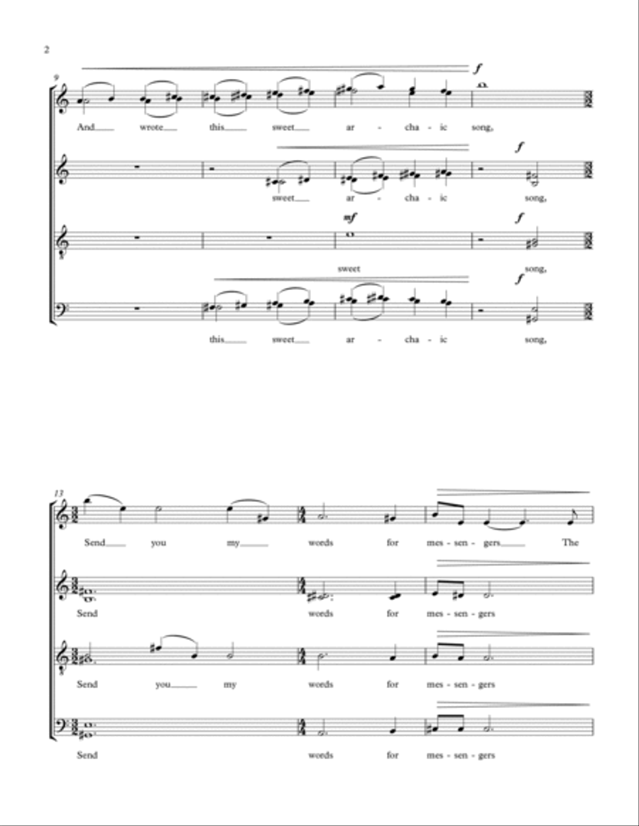 To a Poet a Thousand Years Hence 4-Part scores gallery preview page 4