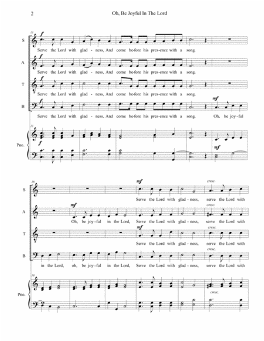 Oh, Be Joyful In The Lord 4-Part scores gallery preview page 2