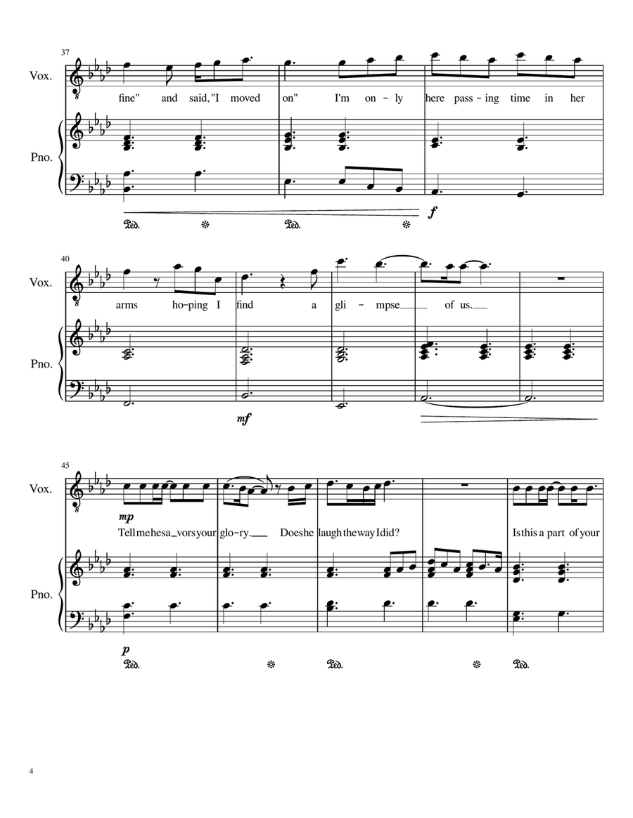 Glimpse Of Us Glimpse Of Us Piano, Vocal scores gallery preview page 4