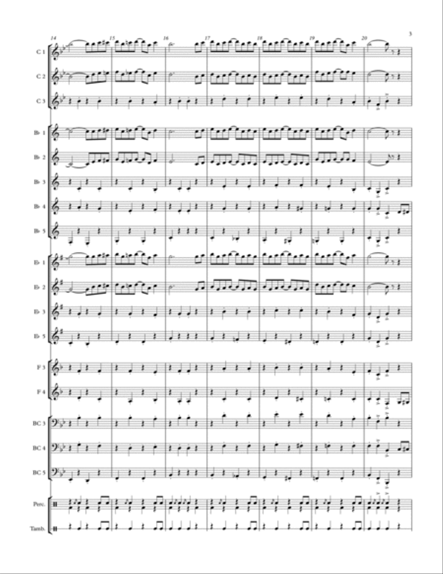 The Entertainer - Adaptable Quintet for Winds Concert Band scores gallery preview page 3