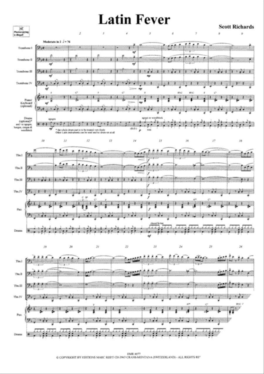 Latin Fever Latin Fever Trombone Quartet scores gallery preview page 3