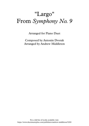 Book cover for "Largo" from Symphony No. 9 arranged for Piano Duet
