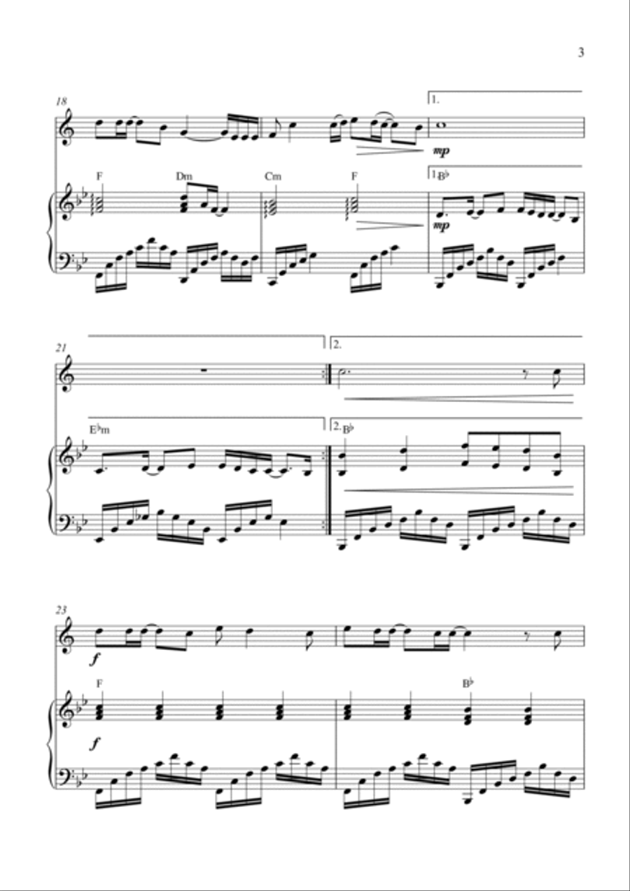 Sometimes When We Touch B-Flat Trumpet scores gallery preview page 3
