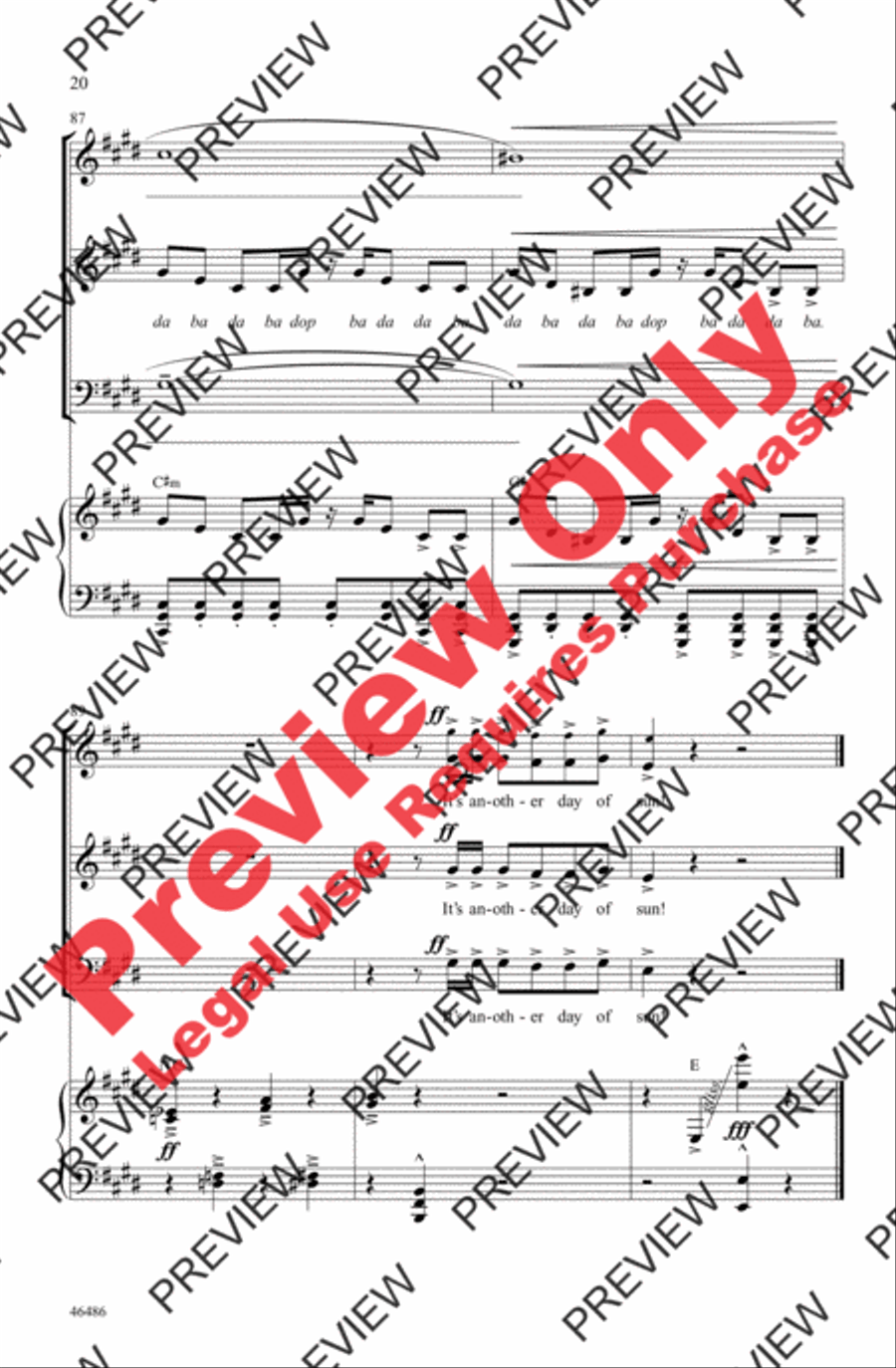 Another Day of Sun 3-Part scores gallery preview page 20