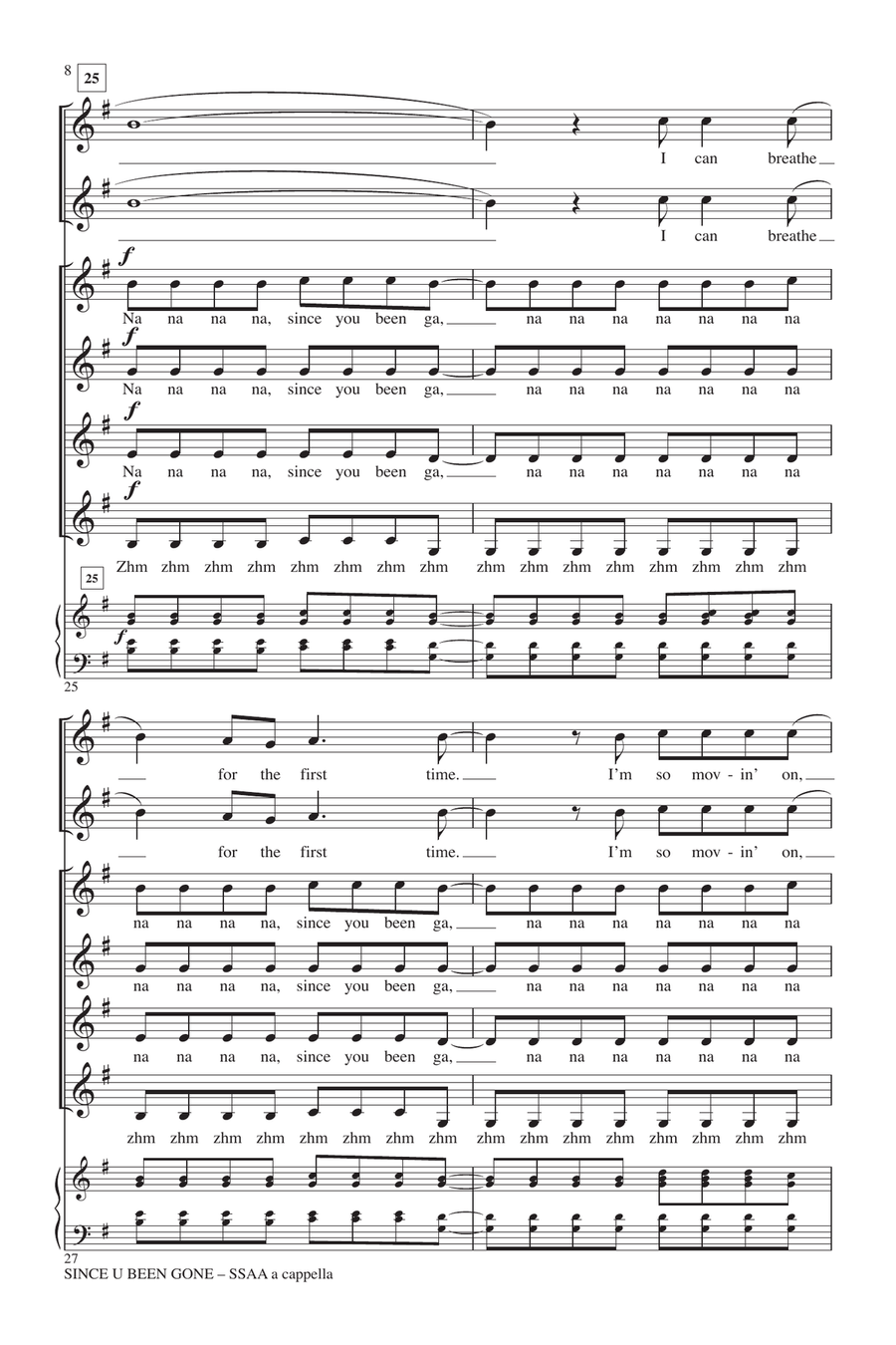Since U Been Gone (as performed in Pitch Perfect) (arr. Deke Sharon) SSA scores gallery preview page 7