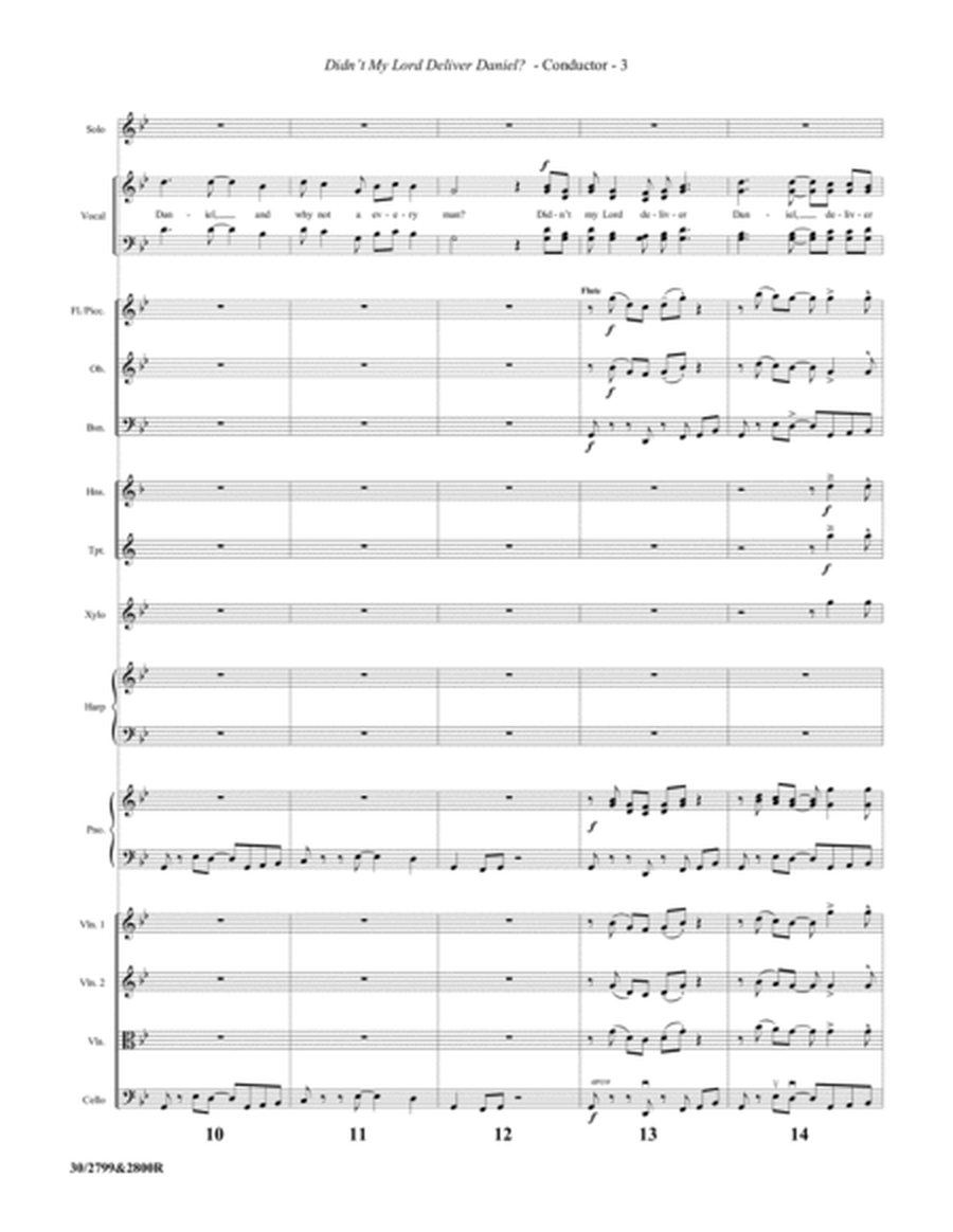 Didn't My Lord Deliver Daniel? - Chamber Orch Score and Printable Parts