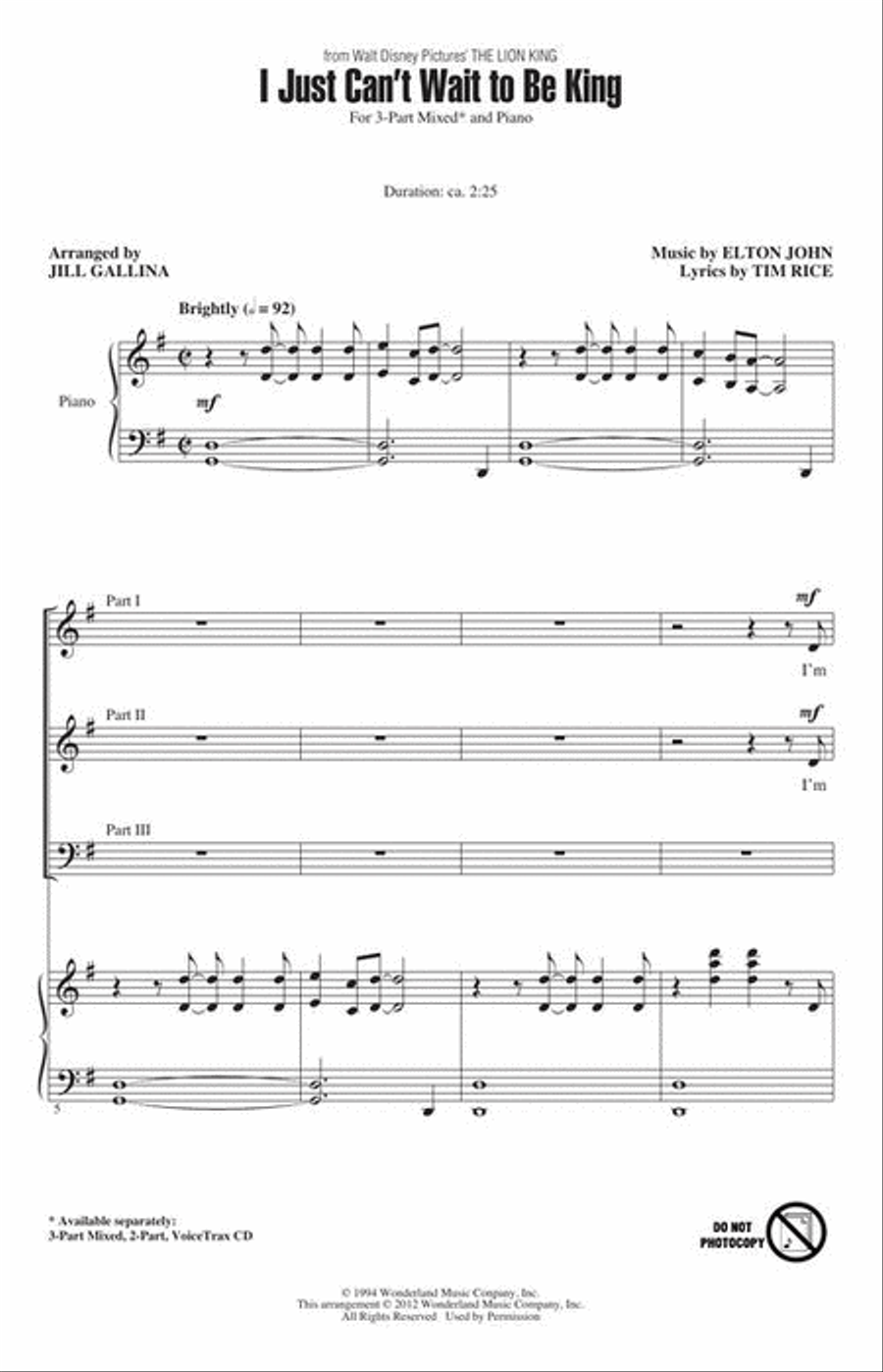 <br>Sheet music extract