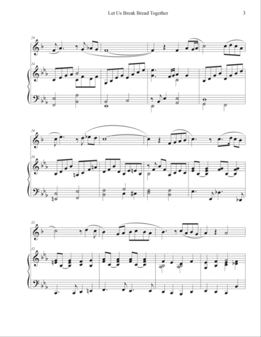 Let Us Break Bread Together (Trumpet-Piano) Trumpet Solo scores gallery preview page 3