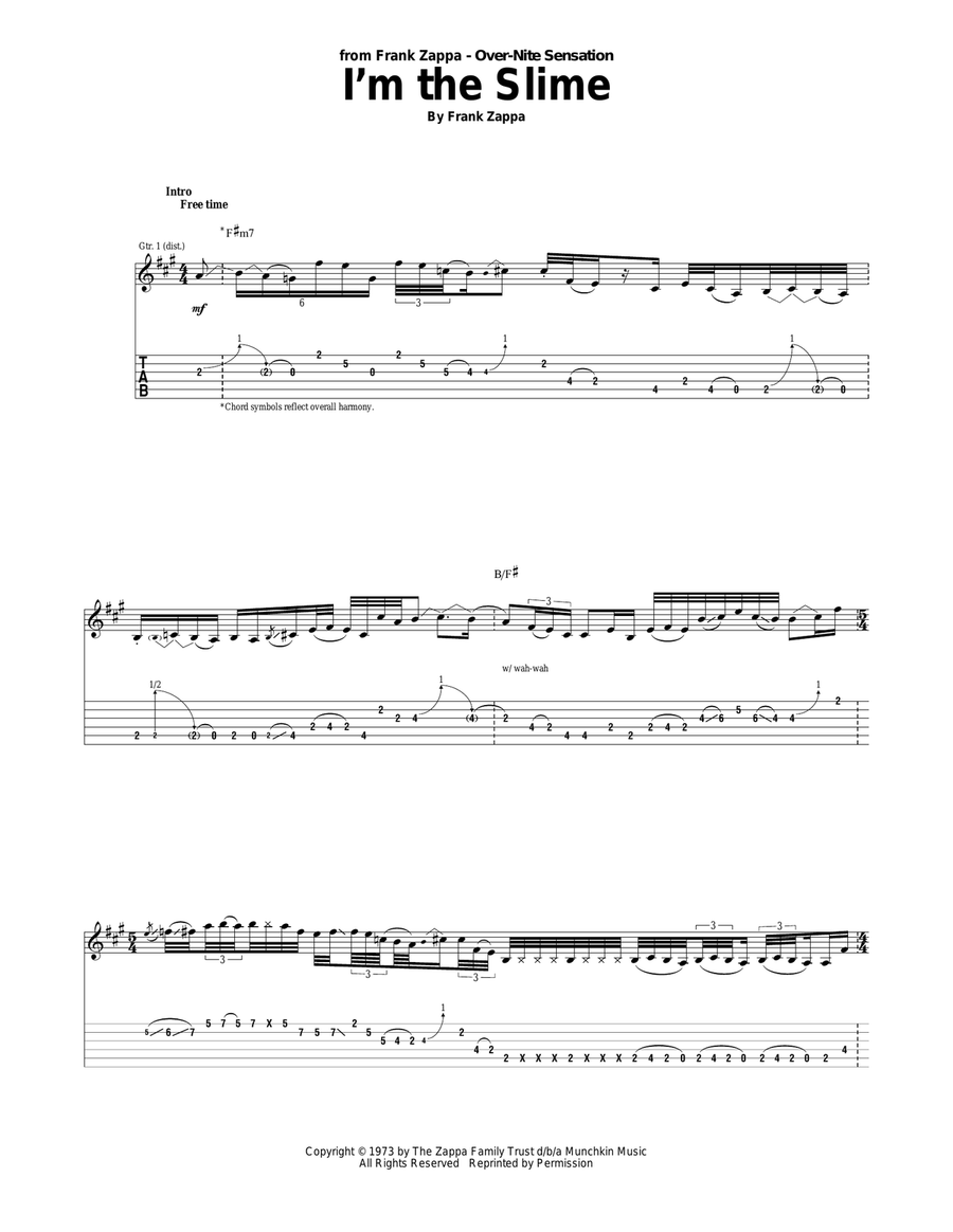 I'm The Slime I'm The Slime Acoustic Guitar scores gallery preview page 1