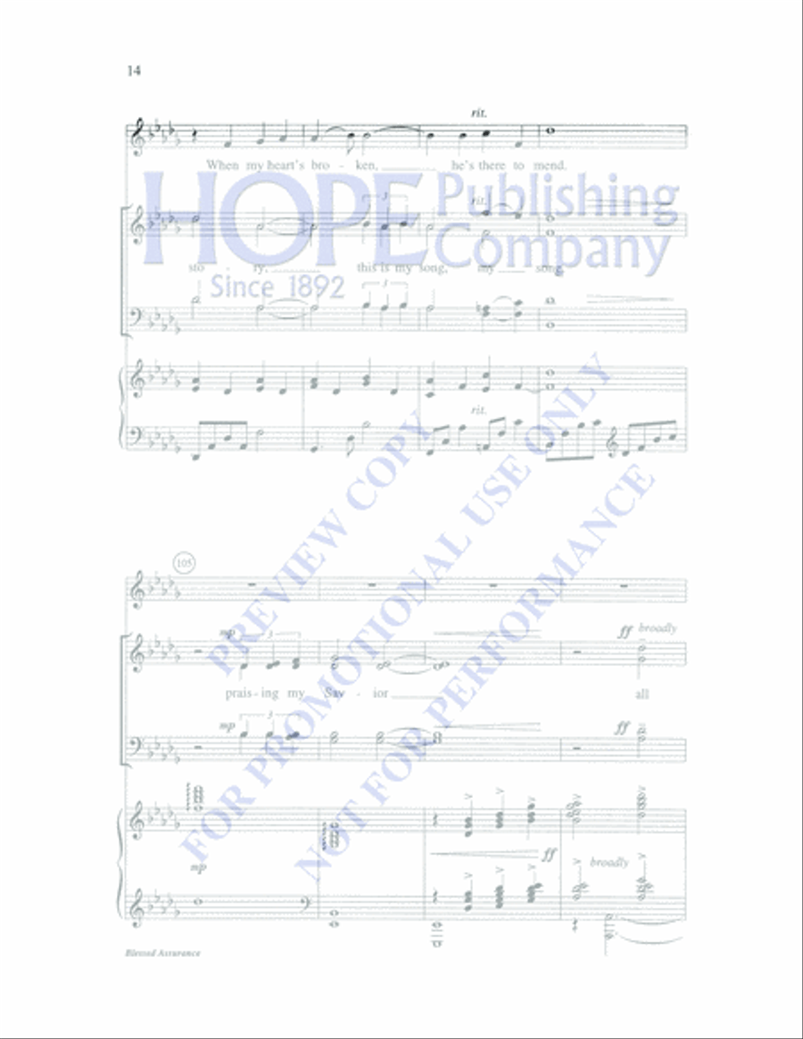 Blessed Assurance 4-Part scores gallery preview page 14