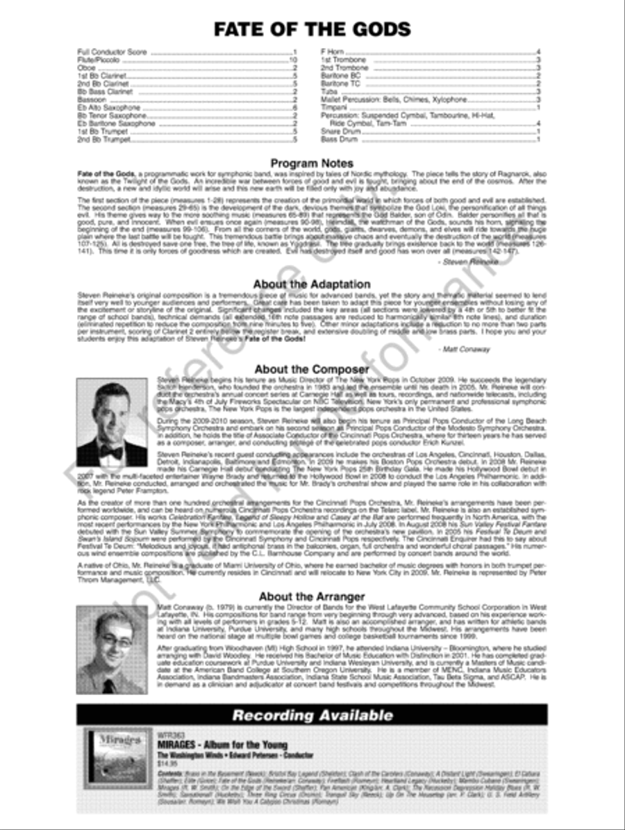 Fate of the Gods Fate of the Gods Concert Band scores gallery preview page 3