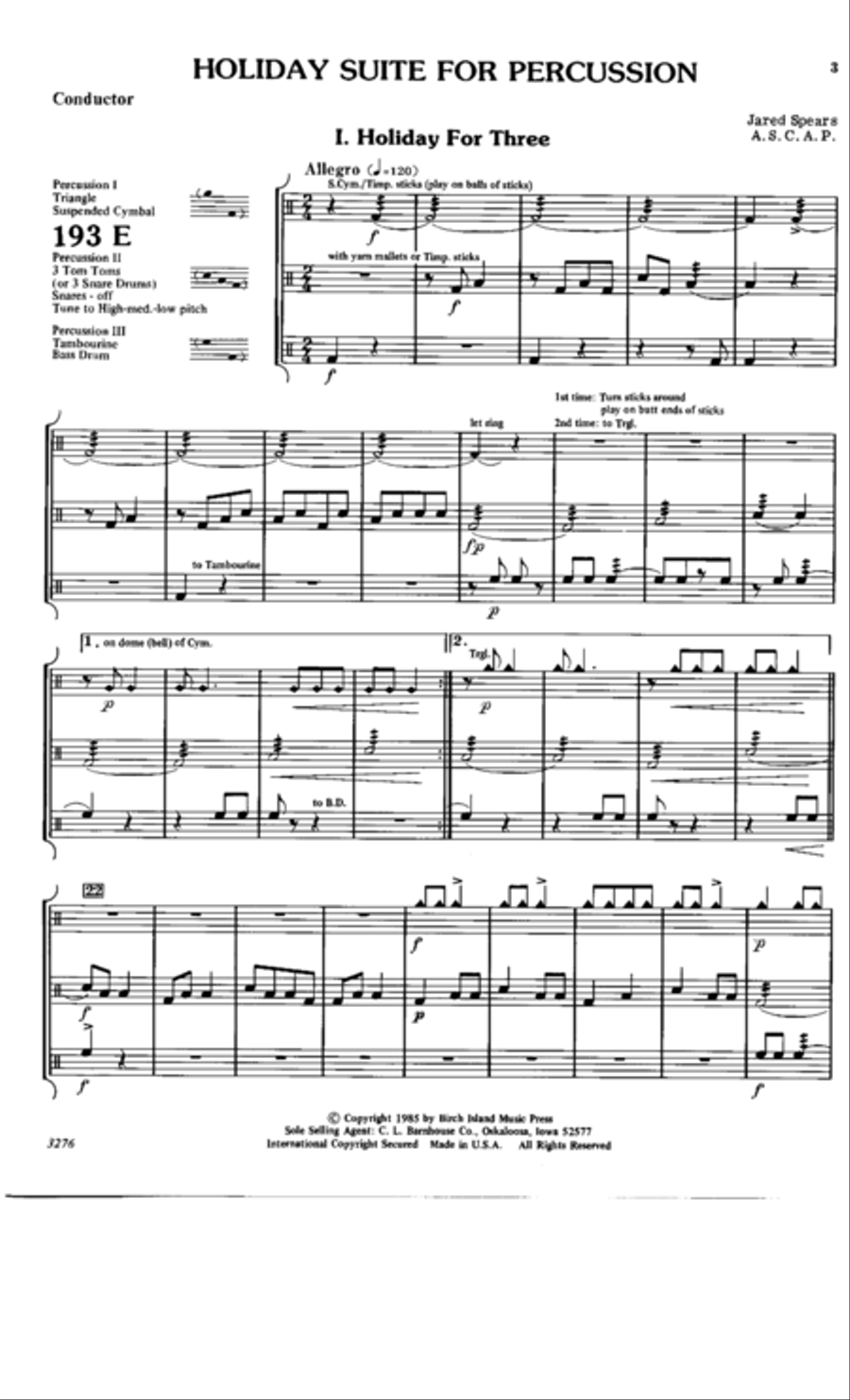 Holiday Suite for Percussion Percussion Ensemble scores gallery preview page 2