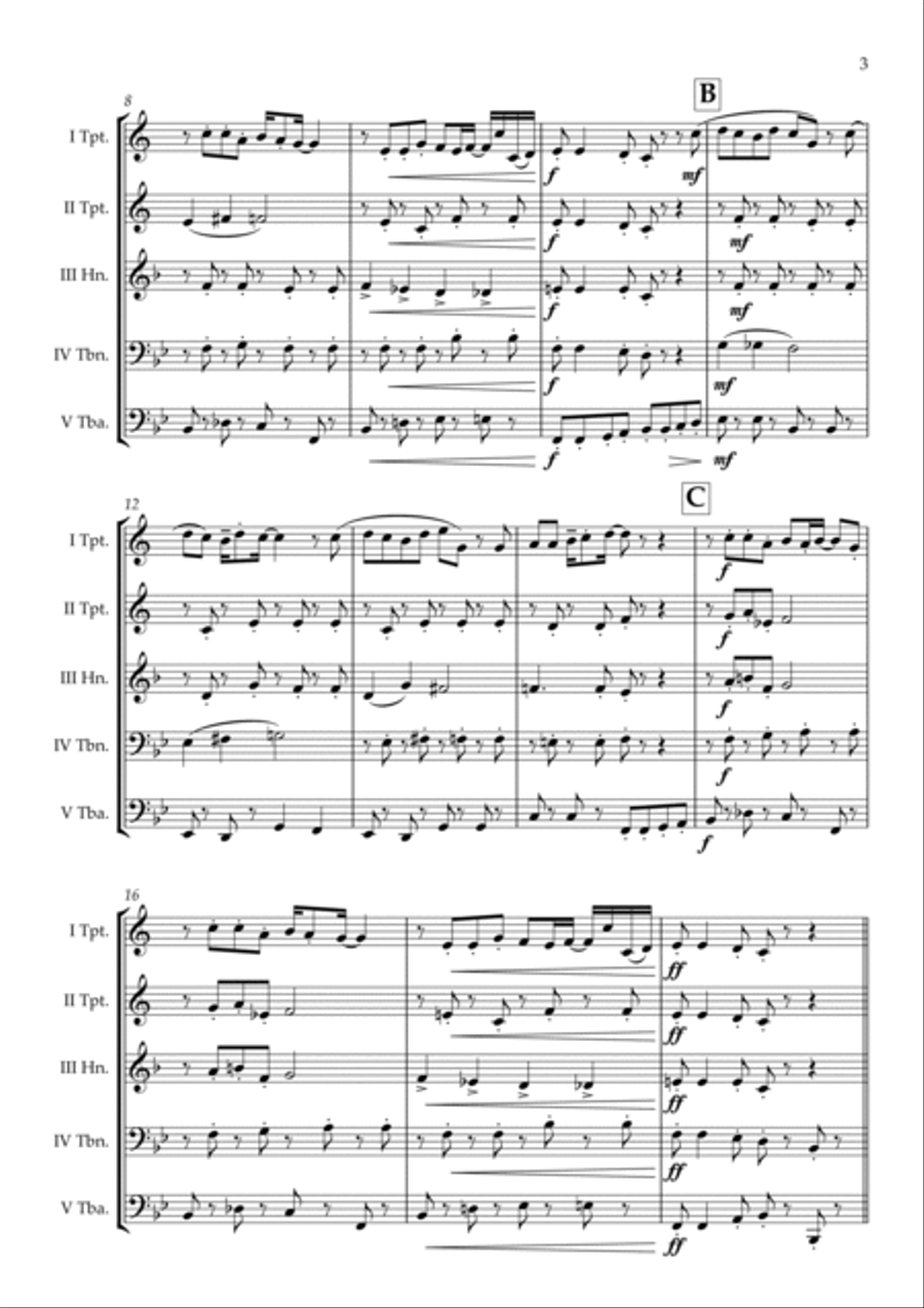 The Muppet Show Theme Brass Quintet scores gallery preview page 4