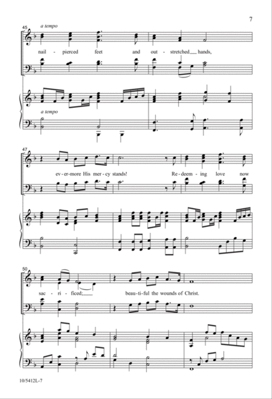 Beautiful the Wounds of Christ 4-Part scores gallery preview page 7