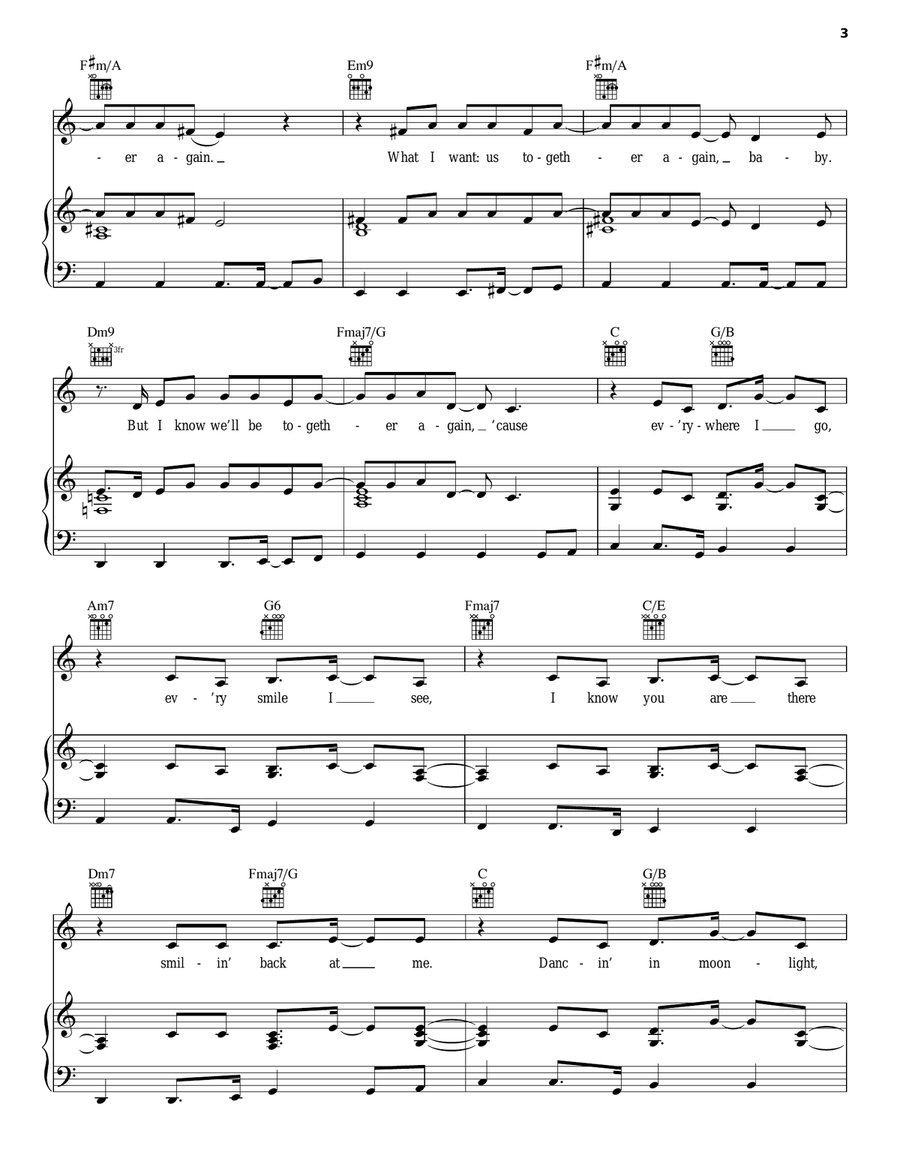 Together Again Together Again Piano, Vocal, Guitar scores gallery preview page 3