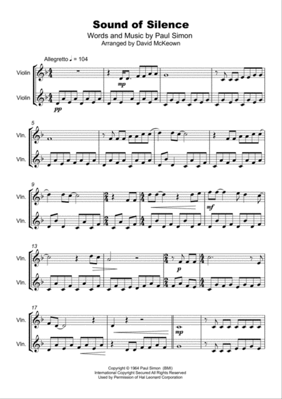 The Sound Of Silence String Duet scores gallery preview page 2
